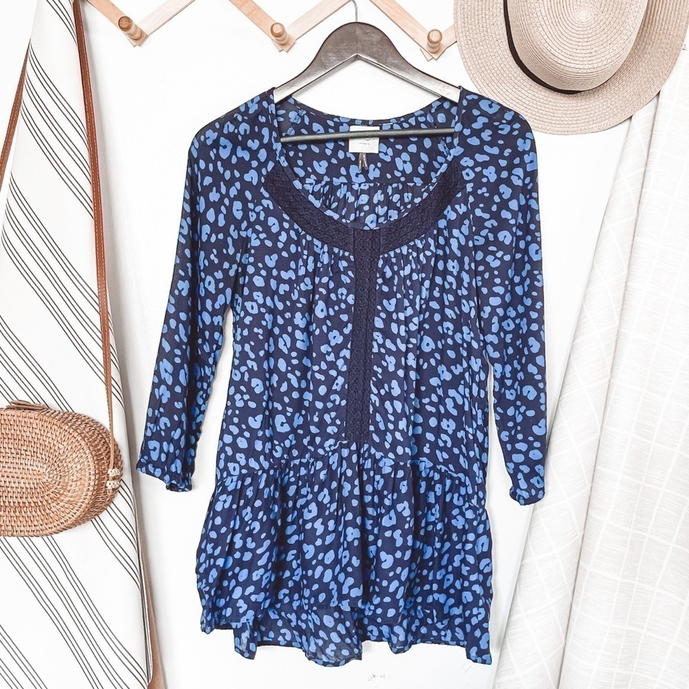 Anthropologie HD In Paris Leopard Print Blouse